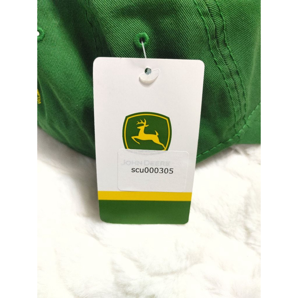 New! Men's John Deere Green Classic Cotton Low Profile Cap One Size - Picture 3 of 7
